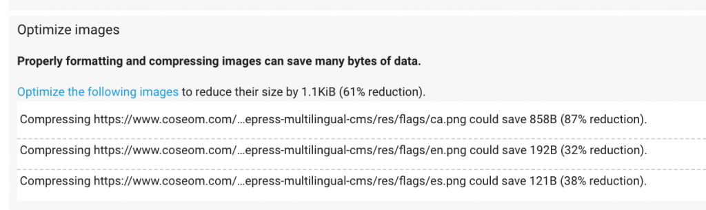 Image compressing instructions and URL from Google PageSpeed Testing Tool